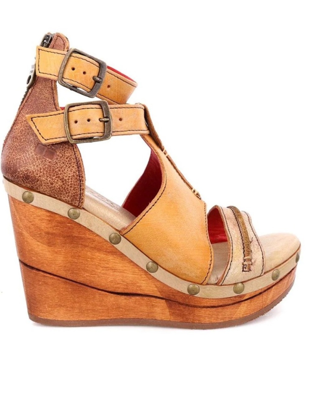 Bed Stu Princess Wedges Sandals Cafe Latte Lux NEW - Picture 2 of 8